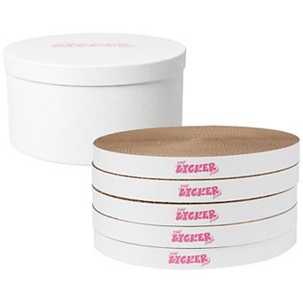 Kate 12" Modern Patterned Cardboard Reversible Cat Scratcher Pad In Box with Catnip