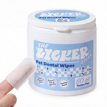 Dog Dental Finger Hypoallergenic Wipes with Extracts of Aloe Vera Leaf