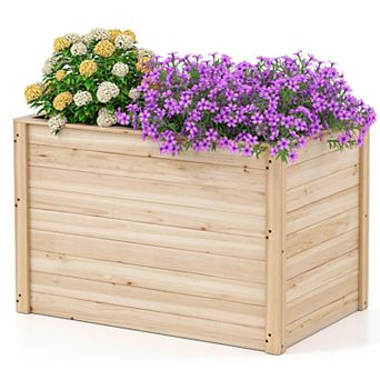 Costway 1 pc Elevated Planter Box with Open-Ended Base for Deep-Rooted Vegetable