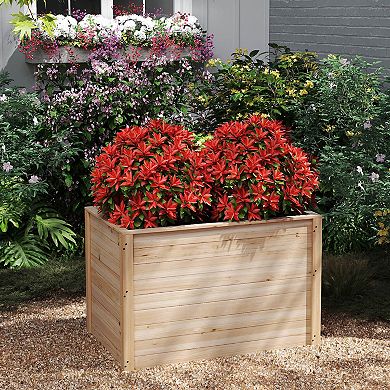 Costway 1 PCS Elevated Planter Box with Open-Ended Base for Deep-Rooted Vegetable
