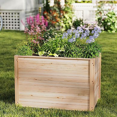 Costway 1 PCS Elevated Planter Box with Open-Ended Base for Deep-Rooted Vegetable