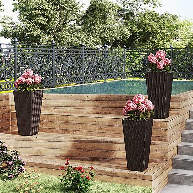 Costway 30” Tall Flower Pot Set of 2 Planter Pots with Open-ended Base & Non-woven Soil Bag