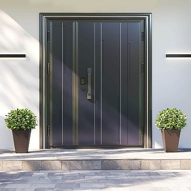 Costway 14" Square Taper Planter Set of 2 with Removable Inner Bucket & Drainage Holes