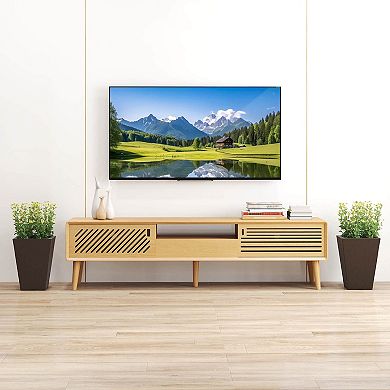 Costway 14" Square Taper Planter Set of 2 with Removable Inner Bucket & Drainage Holes