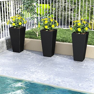 Costway 30" Tall Flower Pot Set of 2 Modern Decorative Planter Pots with Open-ended Base