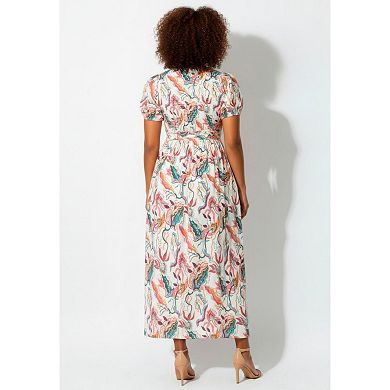 Avenue Women's Plus Size Button Front Midi Dress