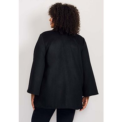 Avenue Women's Plus Size Brushed Wool Cape Coat