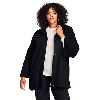 Avenue Women's Plus Size Brushed Wool Cape Coat