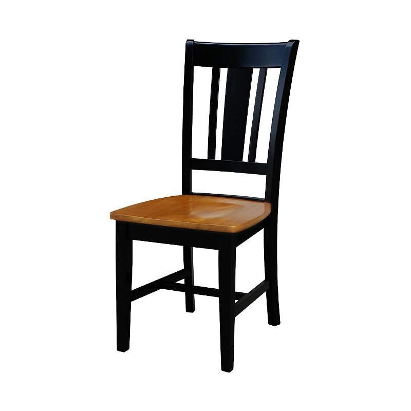 Set of 2 San Remo Splatback Chairs Black - International Concepts: Solid Wood, Armless