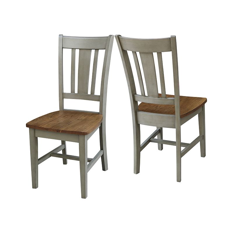 International Concepts San Remo Wood Dining Chair 2-piece Set, Hickory Grey