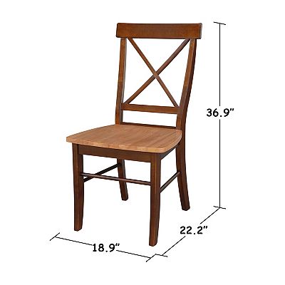 International Concepts X-Back Dining Chair 2-piece Set
