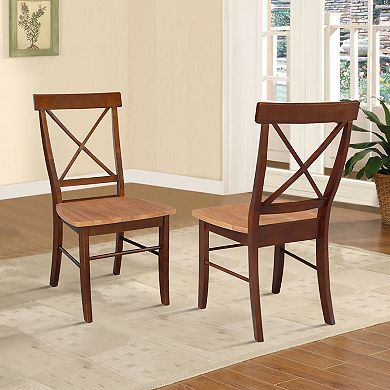 International Concepts X-Back Dining Chair 2-piece Set