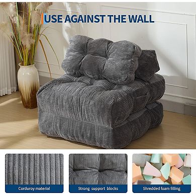 Folding Sofa Bed,Convertible Sleeper Chair With Pillow,Single Boneless Fold Out Chair,Couch Bed