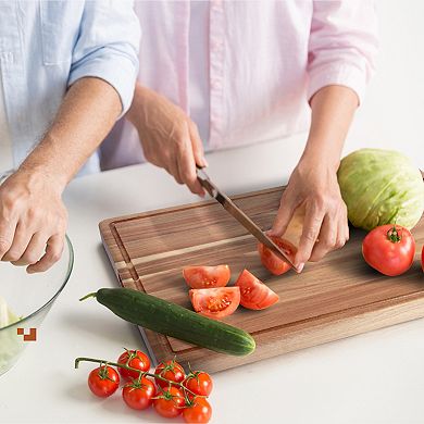 24 x 18 in Extra Large Acacia Cutting Board for Kitchen, Countertop Cutting Board with Juice Groove
