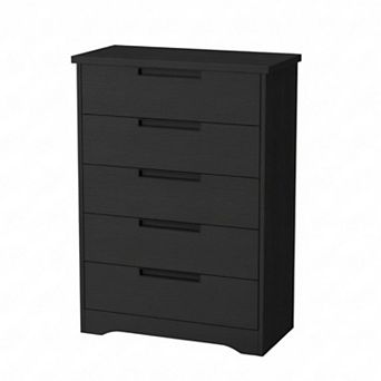 44" 5-Drawer Wood Dresser, Freestanding Storage Organizer, Ideal Nightstand for Hallway & Entryway