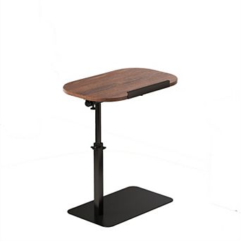 C-Shaped Height Adjustable End Table, 360° Swivel Tiltable Laptop Sofa Tray - Heavy Metal Base