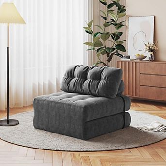Folding Sofa Bed, Floor Folding Couch with Pillow, Convertible Sleeper Chair,Portable Fold Out Couch