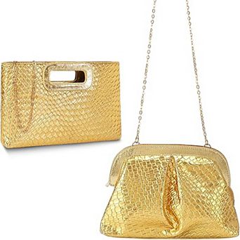 Woven Texture PU Leather,Women's Handbags with Chain,Black Evening Bag,Woven Texture Crossbody Bag