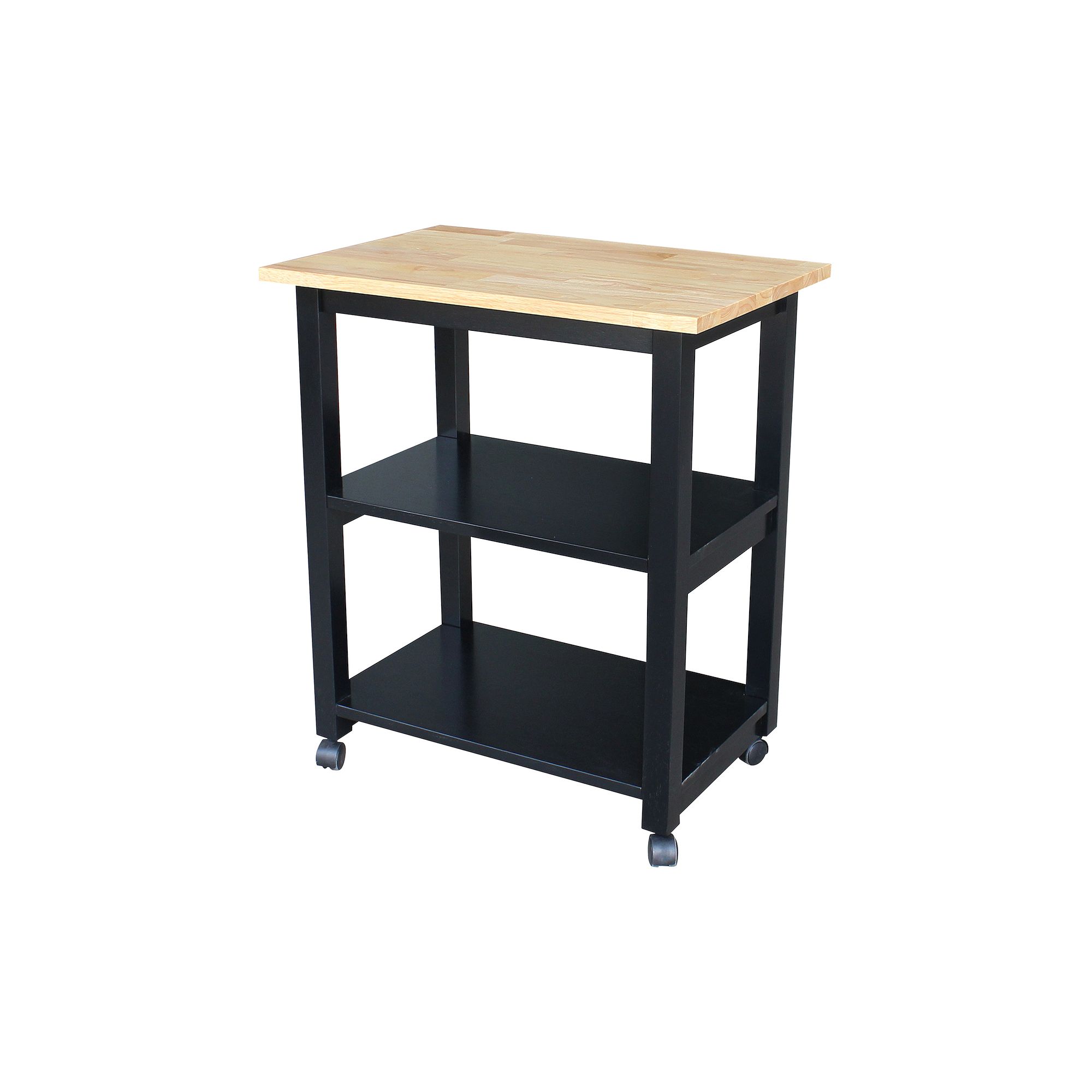 2-Shelf Microwave Cart, Black