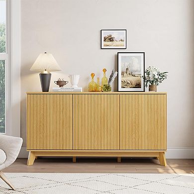 Modern Farmhouse Wood Sideboard Buffet Cabinet with Storage Doors