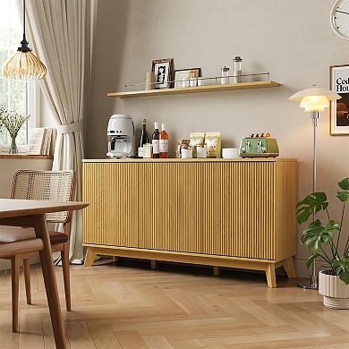 Modern Farmhouse Wood Sideboard Buffet Cabinet with Storage Doors