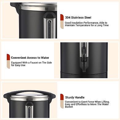 100 Cup Commercial Coffee Urn Stainless Steel Double Wall Fast Brewing