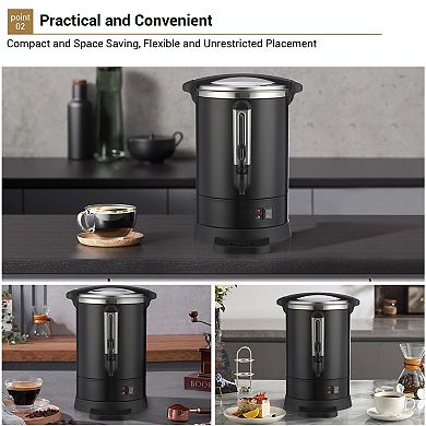 100 Cup Commercial Coffee Urn Stainless Steel Double Wall Fast Brewing