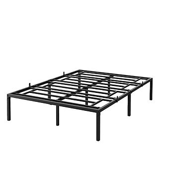 14 Inch Full Size Metal Bed Frame with Storage - 1000lbs Heavy Duty, No Box Spring, Anti-Slip