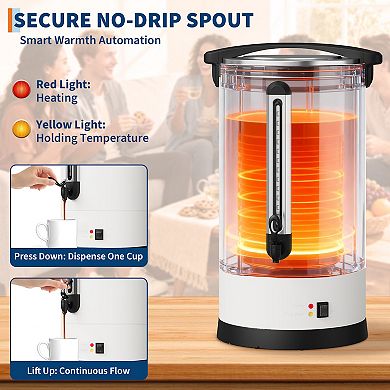 Stainless Steel Coffee Urn Fast Brew Double Wall Insulation for Parties Weddings Offices