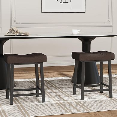 Saddle Bar Stools, Counter Height Barstools with Thickened Cushion