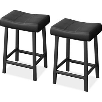 Saddle Bar Stools, Counter Height Barstools with Thickened Cushion