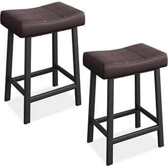 Saddle Bar Stools, Counter Height Barstools with Thickened Cushion