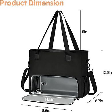 Work Tote Bag,Polyester Work Bag with Insulated Lunch Compartment,Lunch Tote Bag,Laptop Briefcase