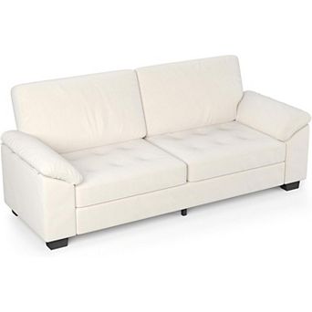 90 in 3 Seater Sofa Counch Velvet Upholstered Oversized Loveseat with Soft Spacious Armrests