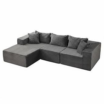 108” Modular Sectional Sofa, Cloud Sectional Couch with L-Shape Chaise,Upholstered Boneless Couches