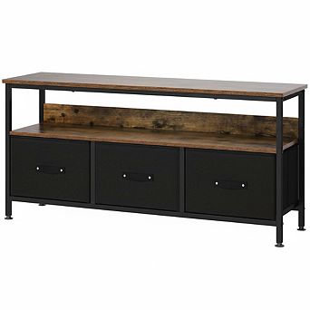 TV Stand with 3 Fabric Drawers for 55 Inch TV