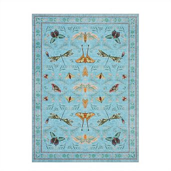 Machine Washable Soft Area Rugs for Living Room, Low Pile Non Slip Bedroom Rug Under Bed Ultra-Thin