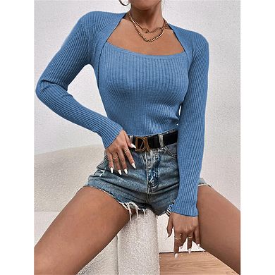 Women's Sweaters Fall Outfits Long Sleeve Shirts Knit Pullover Sweater Tops