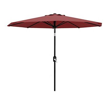 10FT Patio Umbrella with Crank and Tilt 8 Sturdy Ribs Market Umbrella