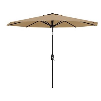 10FT Patio Umbrella with Crank and Tilt 8 Sturdy Ribs Market Umbrella
