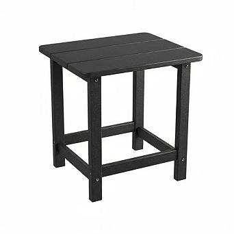 Hush Sun 17" Square HDPE Outdoor Side Table, All-Weather Durable Patio End Table Built to Last