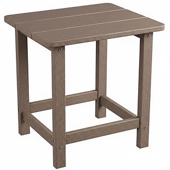 Hush Sun 17" Square HDPE Outdoor Side Table, All-Weather Durable Patio End Table Built to Last