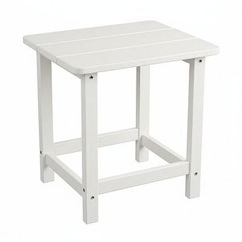 Hush Sun 17" Square HDPE Outdoor Side Table, All-Weather Durable Patio End Table Built to Last