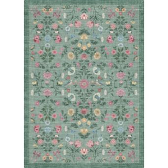 Washable Soft Floral Carpet Area Rugs for Dining Room Home Office Decor,Non Slip & Fade Resistant