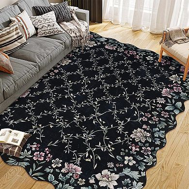 ANIXOL Modern Floral Washable Area Rug