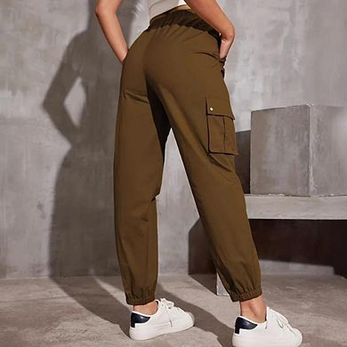 Women High Waisted Cargo Joggers Lightweight Pants with Multi Pockets
