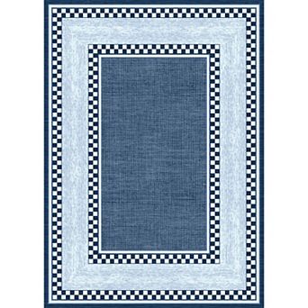 Checkered Area Rug, No Slip Washable Rug, Modern Bedroom Rug Under Bed Ultra Carpet, Low-Pile Rugs