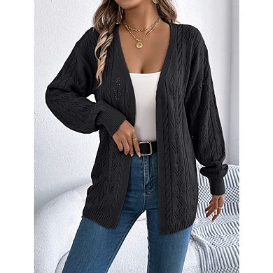 Women's Crochet Cardigan Boho Long Sleeve Oversized Summer Lightweight Open Front Knitted Sweater