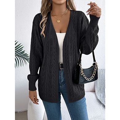 Women's Crochet Cardigan Boho Long Sleeve Oversized Summer Lightweight Open Front Knitted Sweater