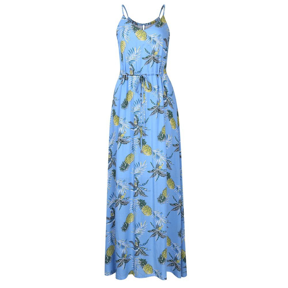 Женские платья Women V Neck Spaghetti Strap Dresses Pineapple Summer Sundress Beach Dress for Pool Party